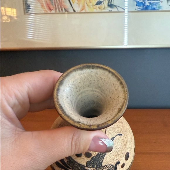 Mexican Tonala Hand Painted and Glazed Bird Sandstone Pottery - Picture 3 of 6